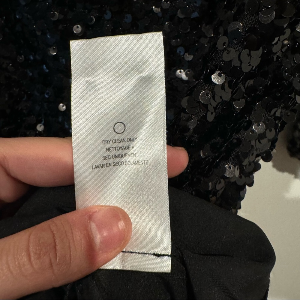 Sachin and Babi Black Cameron Sequin Mini Dress: Long Sleeve - Picture 13 of 15